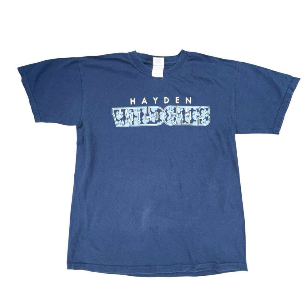 Hayden Wildcats T-Shirt Gildan Ultra Cotton Blue Medium Graphic Tee‎